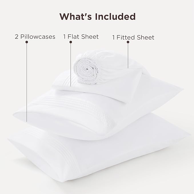 Bedsure Deep Pocket Full Size Bed Sheets Set - Fits Mattresses Up to 21 Inches Thick - 4 Piece GentleSoft Bed Sheets, Moisture Wicking, Soft & Cooling Bedsheet & Pillowcases, Easy & Secure Fit, White