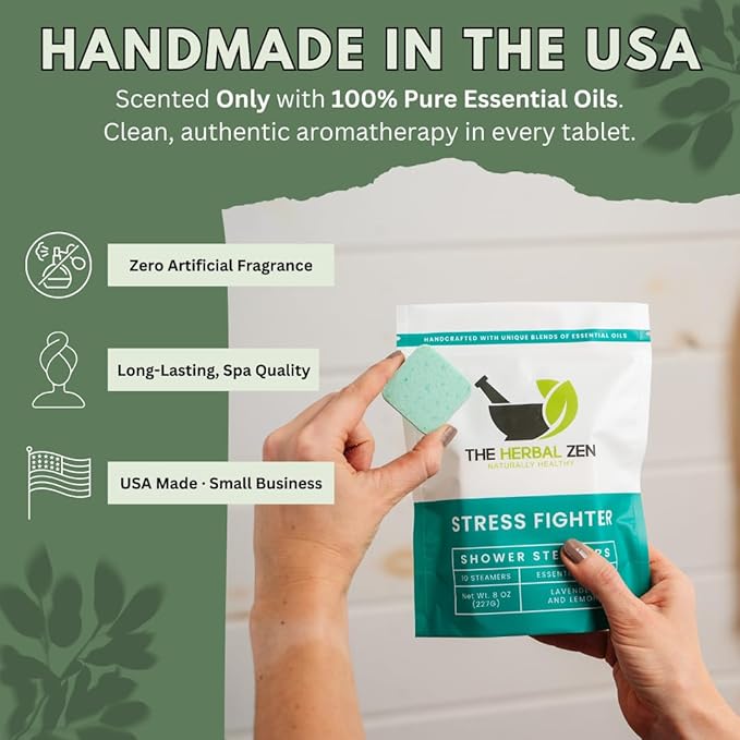 Aromatherapy Shower Steamer Gift Set - Christmas Gift - Adult Stocking Stuffer - USA Made - Shower Bomb Tablets Made with Soothing Natural Essential Oils - Relaxation Gift for Women and Men
