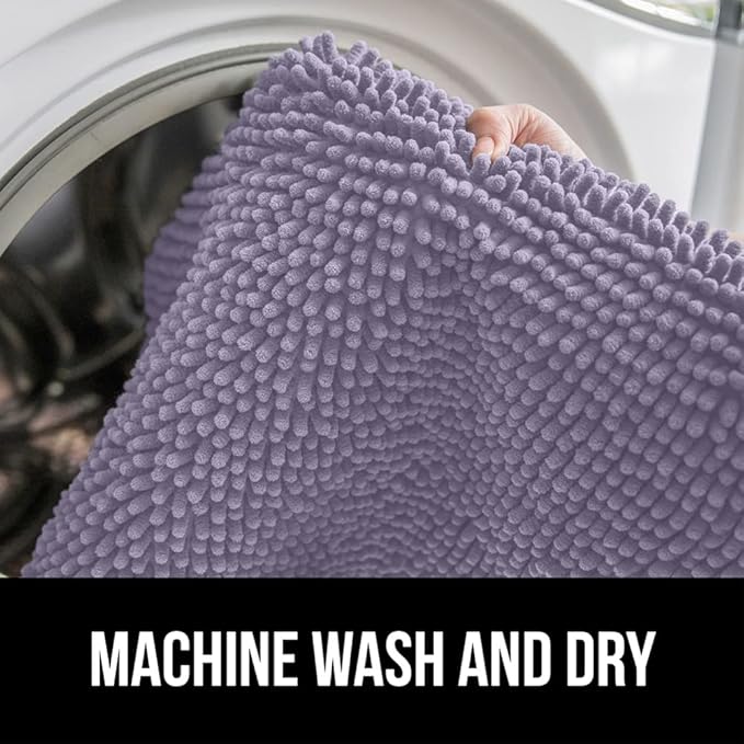 GORILLA GRIP Bathroom Rug Sets, Soft Chenille 2 Piece Area Rugs Set, Toilet Base Mat and 30x20 Carpet, Absorbent Microfiber Washable Mats Dry Quickly, Home Décor and Bath Room Accessories, Lt Purple