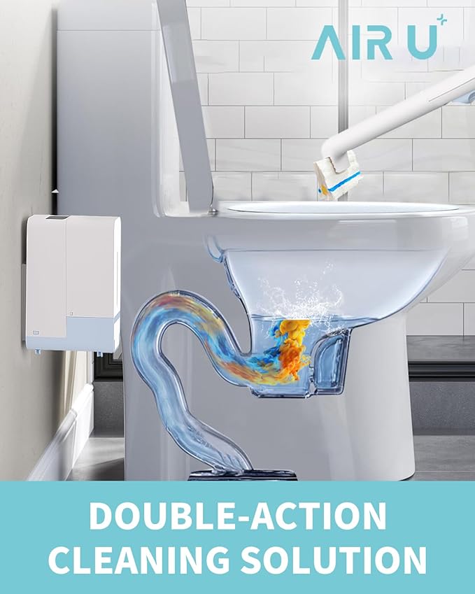 AIR U+ Flushable Toilet Wand Refills, 48 Count Disposable Toilet Brush Refill Pads for Toilet Bowl and Bathroom, Toilet Brush Accessories (Only Refills)