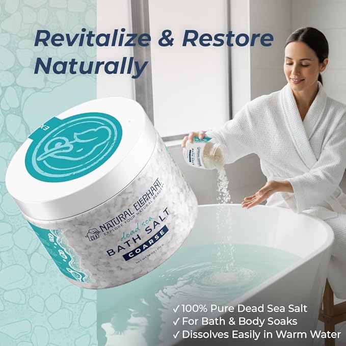 Dead Sea Salt Coarse Grain Bath Soak 18 oz – Relaxing Mineral Soak