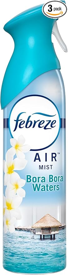 Febreze Air Refresher Spray - Bora Bora Waters - Net Wt. 8.8 OZ Per Bottle - Pack of 3 Bottles