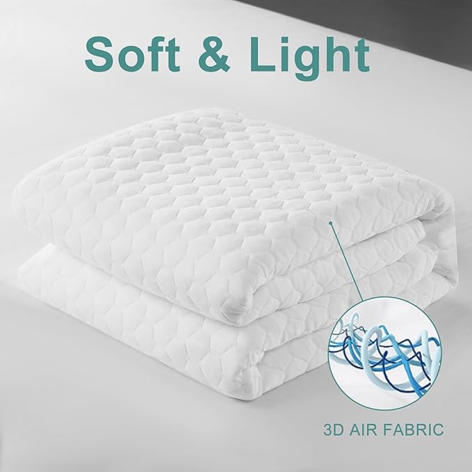4D Air California King Mattress Protector 100% Waterproof,Cooling Breathable California King Mattress Pad Cover,Fit 8-21" Extra Deep Pocket Mattress Topper,Washable Noiseless (Beehive,CK 72"x84")