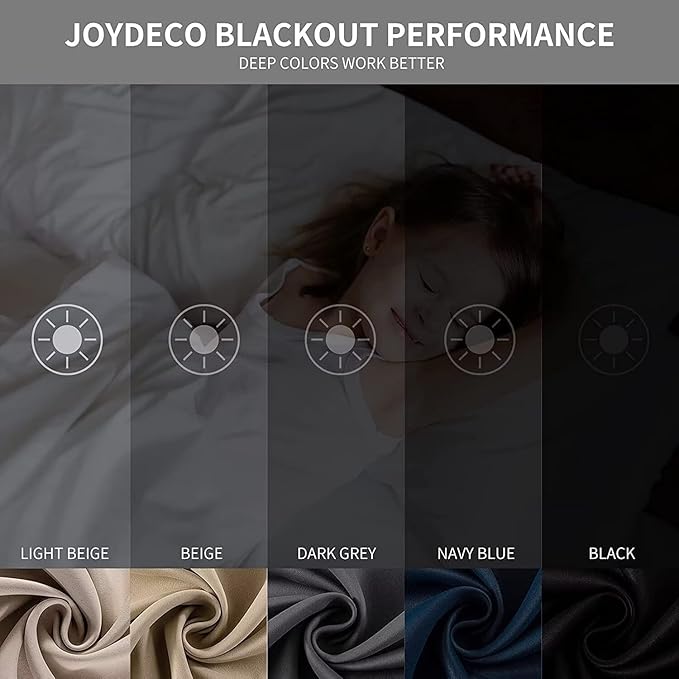 Joydeco Light Beige Custom Solid Single Blackout Curtain for Bedroom and Living Room, Grommet Thermal Insulated Room Darkening Curtain 1 Panel (Custom Size,Light Beige)