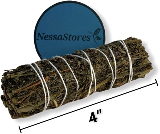 NessaStores 20 pcs Ruda Rue Smudge Sticks, 4-Inch Hand Tied, All Natural, Ethically Sourced for Home Cleansing, Clearing Negative Energy, & Attracting Positivity JC-204