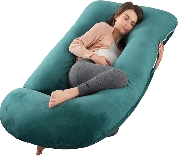 BATTOP Pregnancy Pillows for Sleeping,Full Body Maternity Pillow with Removable Cover,Support for Back,HIPS,Legs,Belly for Pregnant Women,Pregnancy Must Haves