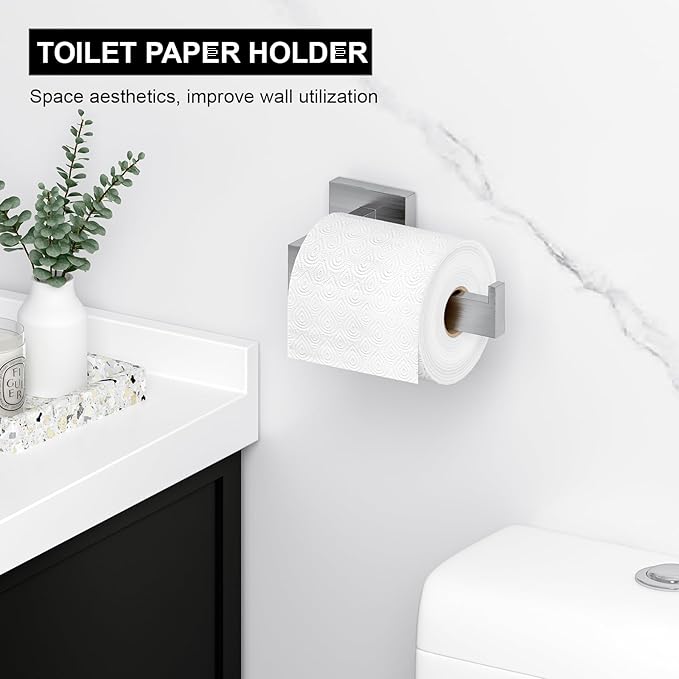15-Pieces Brushed Nickel Bathroom Accessories Set, 23.6 Inch Bath Towel Bar Set, Stainless Steel Bathroom Hardware Set, Towel Racks for Bathroom Wall Mounted.