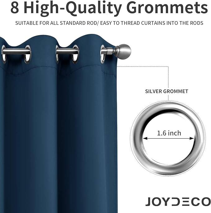 Joydeco Blackout Curtains 72 Inch Length 2 Panels Set, Thermal Insulated Long Drapes 2 Burg, Room Darkening Grommet Drapes for Living Room Bedroom Window