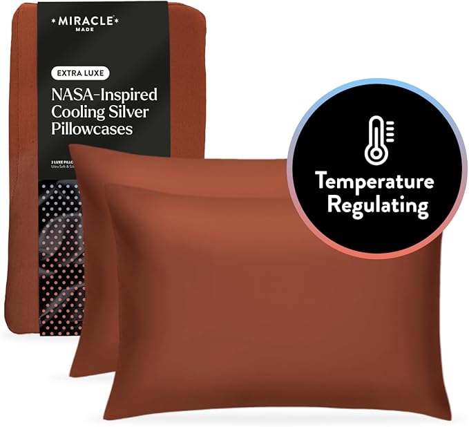 Miracle Made® Extra Luxe Cool It Tech Pillowcases (Terracotta, King/Cali King)