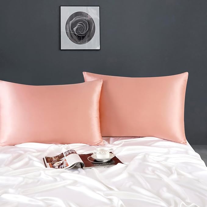 ZIMASILK 100% Pure Mulberry Silk Pillowcase for Hair and Skin Health,Soft and Smooth,Both Sides Premium Grade 6A Silk,600 Thread Count,with Hidden Zipper,1pc(Toddler 13''x18'',Coral)