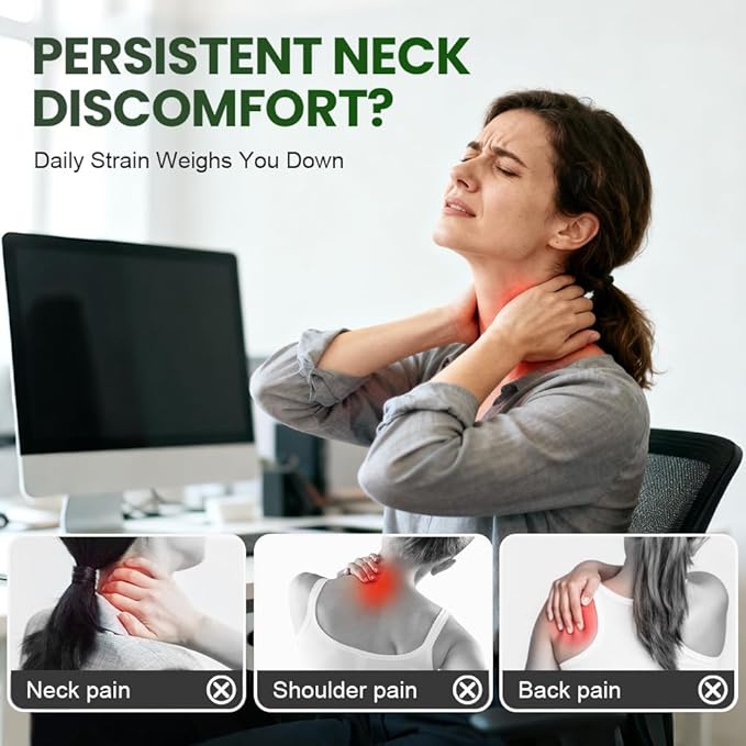 Neck Massager,2025 New Shoulder Massager with Heat Shiatsu 4D Kneading,Electric Neck and Back Massager for Relief (Green 2 Set)