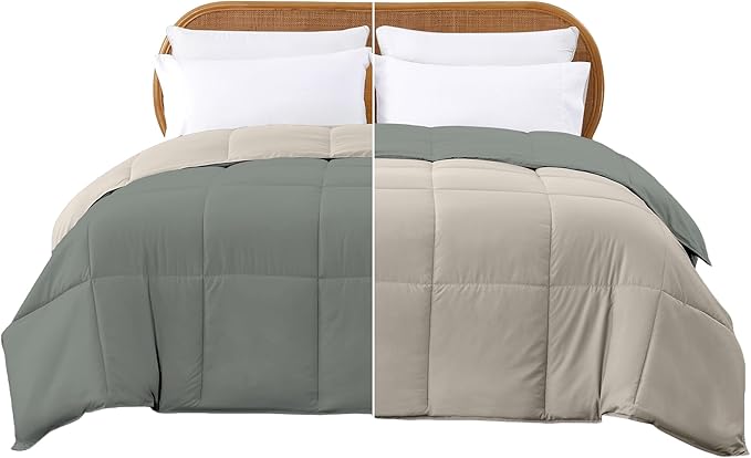 Modern Threads Down Alternative Reversible Comforter Sage Green/Cream King