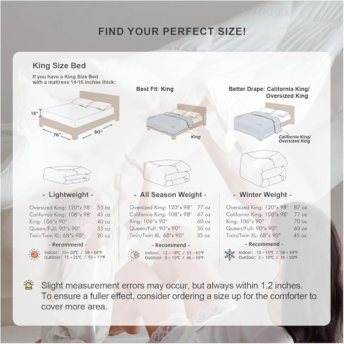 Royoliving Premium Feathers Down Duvet Insert Comforter California King Size Heavyweight Thickened Winter White 100% Cotton Cover with Corner Tabs (108x98, 77 oz)