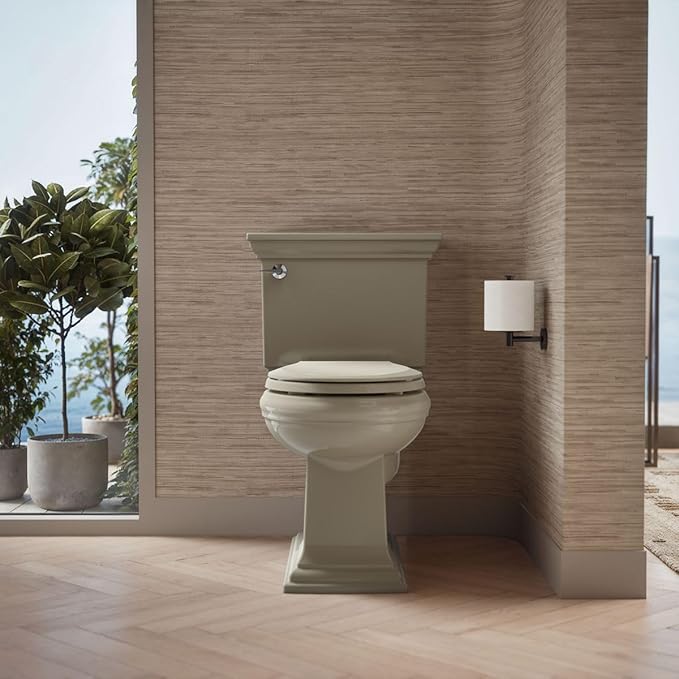 KOHLER 4639-RL-G9 Cachet ReadyLatch Round Toilet Seat Soft Close, Sandbar