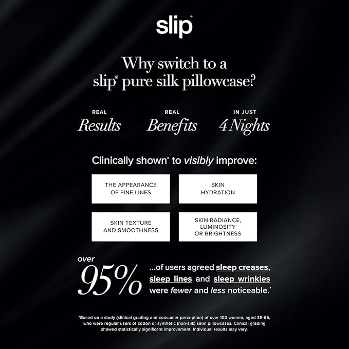 slip The Original Queen Pure Silk Pillow Case - 100% Pure 22 Momme Mulberry Silk - Queen Size Standard Pillow Case - Anti-Aging, Anti-BedHead, Anti-Sleep Crease, White (20" x 30")