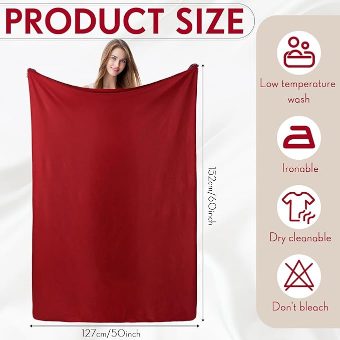 Shimeyao 24 Packs Fleece Throw Blanket Soft Warm Lightweight Fleece Blanket Cozy Throw Bulk for Bed Couch Sofa Home Office Wedding Gifts Suitable for Seasons, 50 x 60 Inches(Rustic Color)