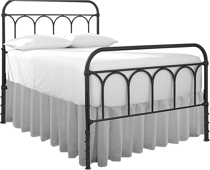 Ruffled Bed Skirt with Split Corners-Dust Ruffle - 12" Drop 100% Microfiber Soft,Sheen & Luxurious Look - Bed Skirts (Light Grey -Queen)