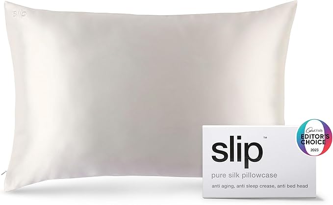 slip The Original Queen Pure Silk Pillow Case - 100% Pure 22 Momme Mulberry Silk - Queen Size Standard Pillow Case - Anti-Aging, Anti-BedHead, Anti-Sleep Crease, White (20" x 30")