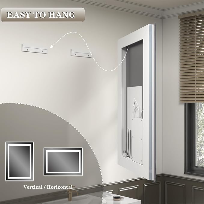 40x26 LED Lighted Mirror for Bathroom Wall Mounted, Dimmable Vanity Mirror with Lights, Anti-Fog, ETL Listed (Backlit and Front Lighted)