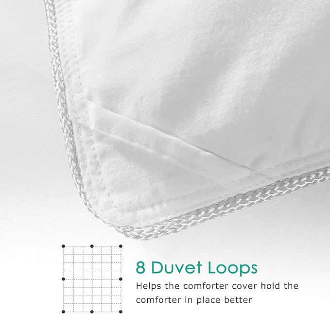 APSMILE Premium Down Feather Fibers Comforter Twin Size, All Season Duvet Insert Twin Size with 8 Corner Tabs, Ultra Soft Poly-Cotton Cover Down Feather Fibers Comforter (White, 90 * 68")