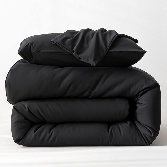 ROSGONIA Oversized King Comforter Black, 3pcs(1 Boho Comforter & 2 Pillowcases) Soft Lightweight Oversized King Size Comforter Sets All Season Bedding