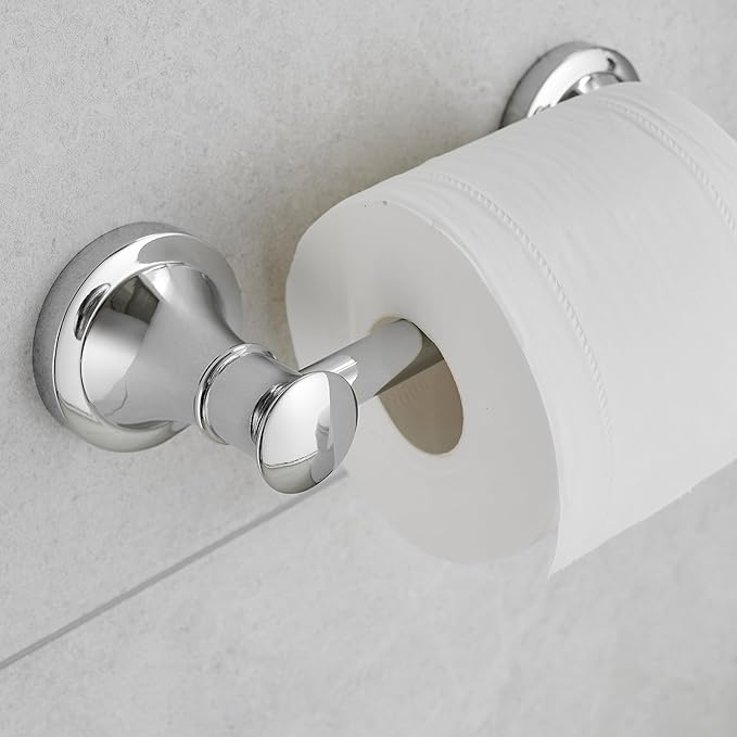 Hoimpro Wall Mounted Rustproof Chrome Toilet Tissue Paper Holder Bathroom Accessories Toilet roll Paper Hanger
