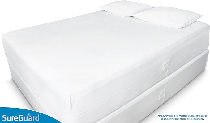 Full (17-20 in. Deep) SureGuard Mattress Encasement - 100% Waterproof, Bed Bug Proof, Hypoallergenic - Premium Zippered Six-Sided Cover