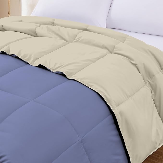 Modern Threads Down Alternative Reversible Comforter Blue/Cream Queen