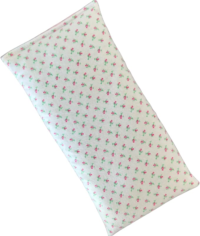 Large Microwave Heating Pad with Flax Seed, Scented or Unscented, Good for Back Pain or Cramps, Moist Heat Therapy or Ice Pack, Microwavable Bean Bag, 6" x 12" (Flannel Floral, No Added Herbs)