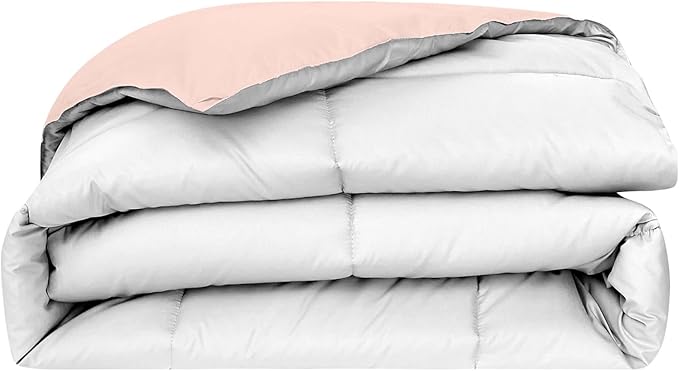 Modern Threads Down Alternative Reversible Comforter Blush/White Twin