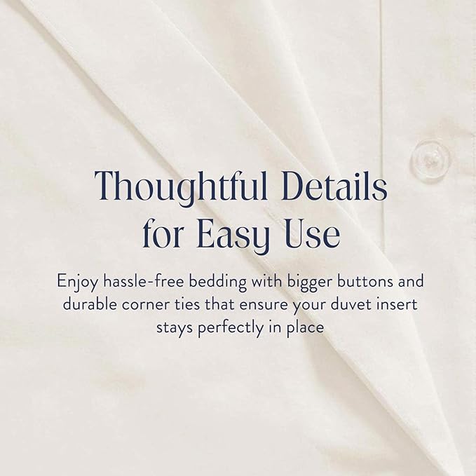 Brooklinen Luxury Sateen Duvet Cover Set - King/Cali King Size in Cream - 3 Piece Set (1 Duvet Cover, 2 Pillowcases) - 100% Cotton, 480 Thread Count