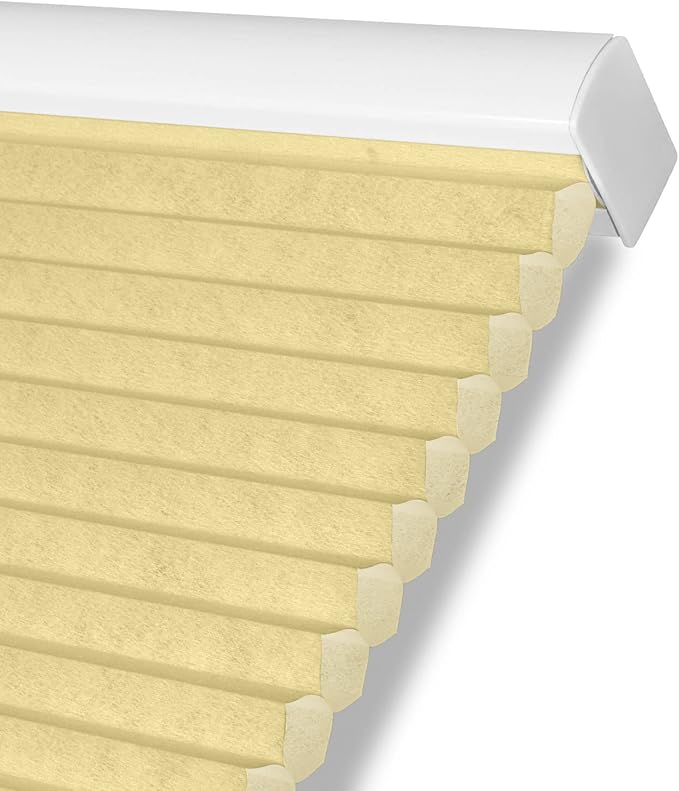 Persilux Custom Size Light Filtering Cellular Shades Cordless Honeycomb Window Shades Bottom Up Dirt Proof Privacy Window Blinds for Windows, Bedroom and Living Room Beige