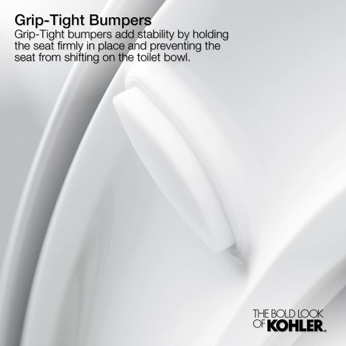 KOHLER K-4639-7 Cachet Quiet Close Toilet Seat, Black, Round