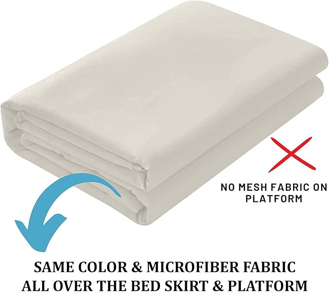 Ruffled Bed Skirt with Split Corners, Ivory, Full 12 Inch Drop Bedskirt, Hotel Quality Brushed Microfiber Wrinkle Free Dust Ruffle Bed Skirt Full Size