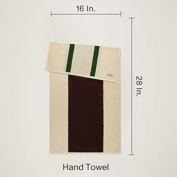 Towels - Ultra Soft, Thick and Plush, Reversible - 2 PC Luxury Hand Towels (16"x 28"), 550 GSM,100% Combed Cotton, Made in Portugal, Perfect for Home and Bathroom, Wildwood Cognac -Janus