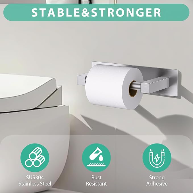 Brushed Nickel Bathroom Toilet Paper Holder Wall Mount, Stainless Steel Commercial Toilet Paper Dispenser Paper Towel Holder, Large Bathroom Toilet Tissue Roll Holder