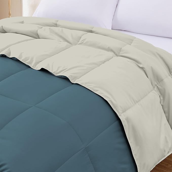 Modern Threads Down Alternative Reversible Comforter Teal/Beige King