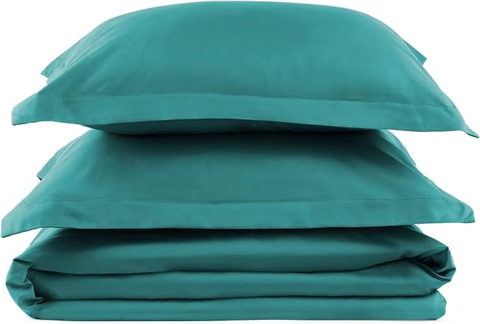 PeachSkinSheets 1500tc Level of Softness Soft Cooling Duvet Cover Set | Queen/Full Size - The Real Teal