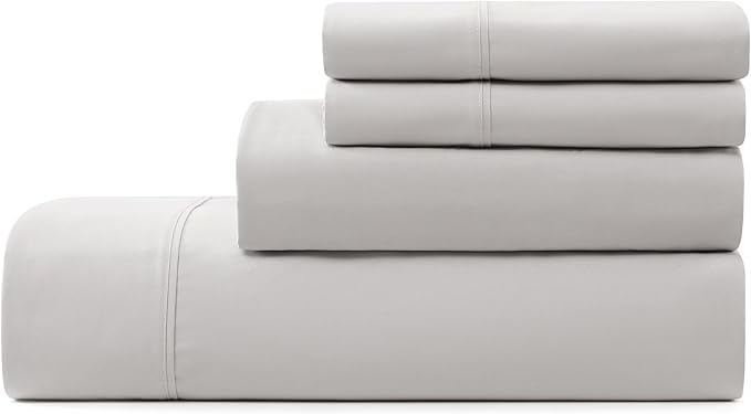 UGG King Sheet Set 4-Piece Luxury Cooling Sheets Deep Pockets Premium Bedding with 2 Pillow Shams Hypoallergenic Machine Washable Soft Lightweight Bed Set for Bedroom, King, Stone Grey (Hedi)