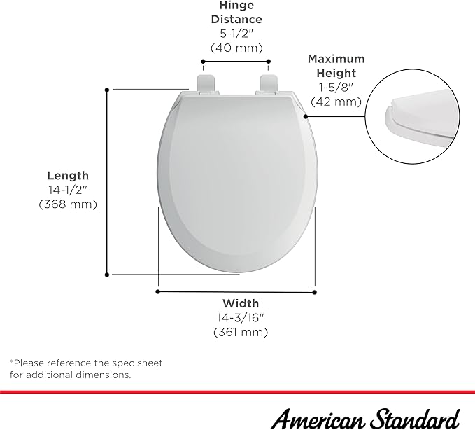 American Standard 5503B00B.020 Transitional Slow-Close Round Front Toilet Seat, White