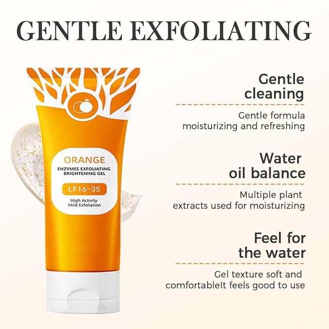 Orange Exfoliating Gel for Face and Body, 2026 New Deep Pore Orange Peeling Scrub, Exfoliating Cleansing Gel Scrub, Deep Clean Pores, Remove Blackheads Moisturize Cleansing (2Pcs, 3.38 Fl Oz)