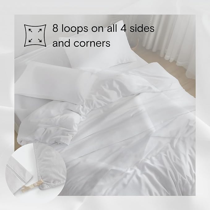 DOZ Duvet Cover Set, 100% Viscose derived from Bamboo, Organically Grown, Buttery Soft, Cooling Duvet Covers, High GSM, 1 Duvet Cover and 2 Pillowcases, 90"x90" (Snow, Full/Queen)
