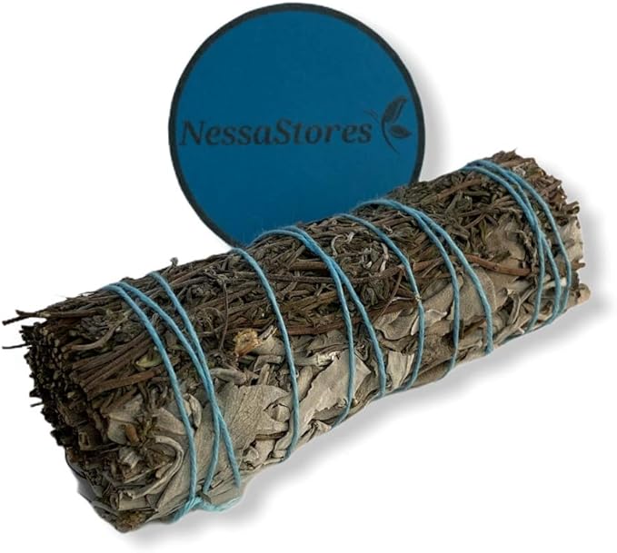 NESSASTORES - White Sage + Thyme Smudge Incense 4" Bundle #JC-180 (1 pcs)