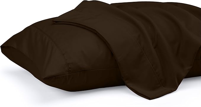 Utopia Bedding Pillow Cases Standard Size 2-Pack – Soft Brushed Microfiber – Envelope Closure – Perfect for Hospitals, Hotels, Guest Rooms – Oeko-TEX Certified, 20x26 Inches (Brown)