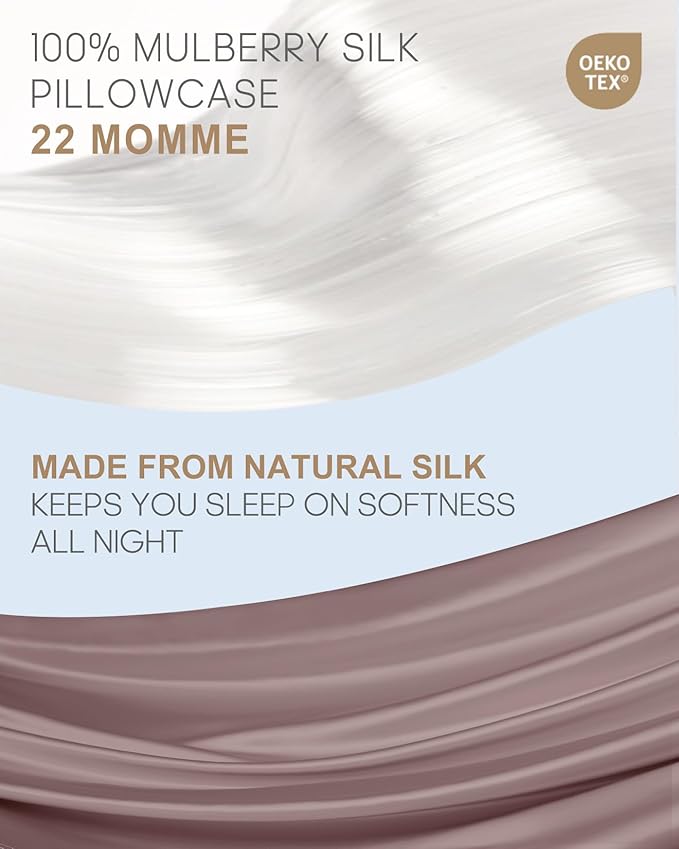 THXSILK Set of 2 100% Mulberry Silk Pillowcase for Hair and Skin Health, 22 Momme Soft and Smooth Pillowcases with Hidden Zipper, Both Sides Premium Grade 6A+ Silk, Body Size 20"x54", Purple