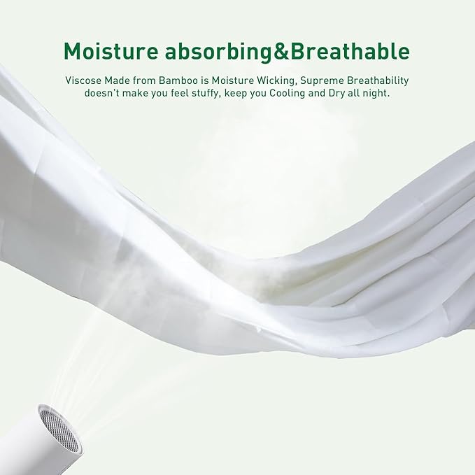 100% Viscose Made from Bamboo Comforter, Soft Lightweight King Size Summer Cooling Comforter Down Alternative Duvet Insert ，8 Corner Tabs, （White-Summer，102x90）