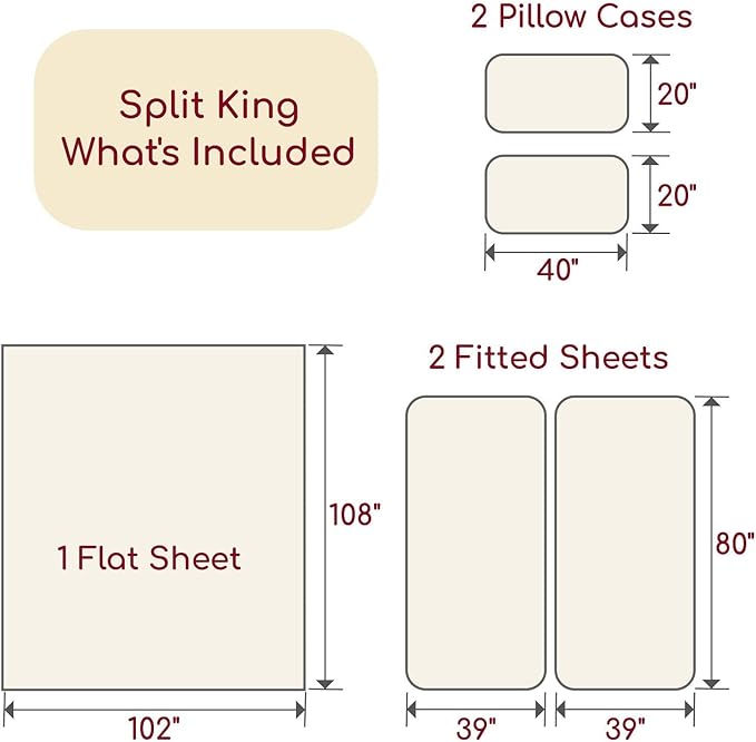 Mellanni Split King Sheets Set - 5 PC Iconic Collection Bedding - Hotel Luxury, Extra Soft, Cooling Bed Sheets - Wrinkle, Fade, Stain Resistant (Split King, Oxford Stripe Blue Nova)