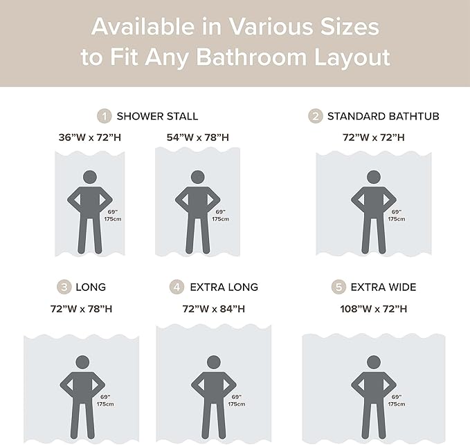 Madison Park Shower Curtain Spa Waffle Weave Long Shower Curtain for Bathroom 3M Scotchgard Moisture Management, Spa Quality Modern Shower Curtains for Bathroom, Long: 72x78 Cream