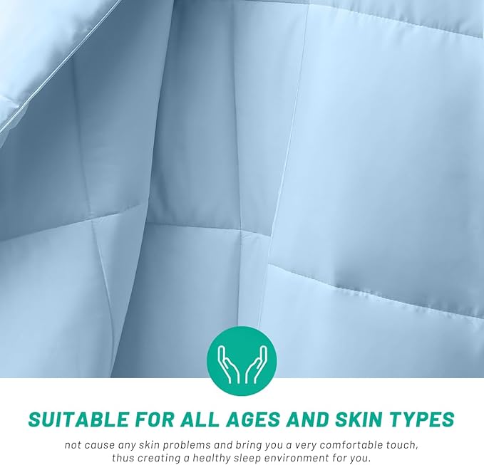 100% Viscose Made from Bamboo Comforter, Soft Lightweight Queen Size Summer Cooling Comforter Down Alternative Duvet Insert, 8 Corner Tabs（88x88 Inches, Light Blue-Summer）