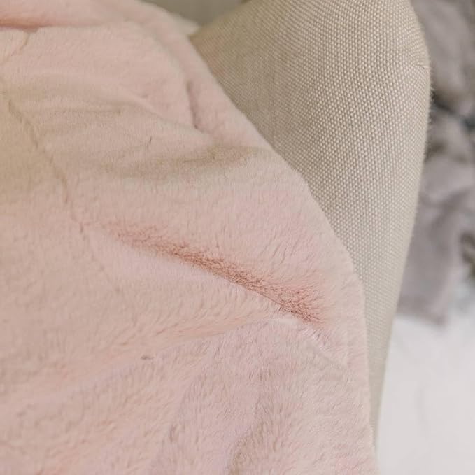 Minky Designs Blossom Pink Minky Blanket – Ultra Soft Faux Fur Throw Blanket for Couch, Bed & Home – Fluffy, Warm & Luxurious – Posh Collection (X-Large, 60x84)